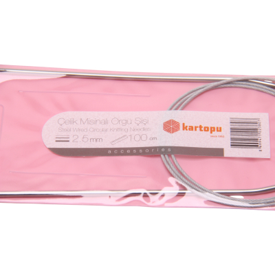 KARTOPU Rundstricknadel 2,5 mm Stahlseil 100 cm - 0