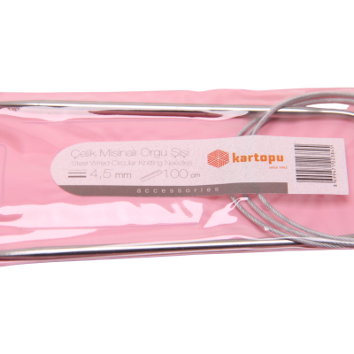 KARTOPU Rundstricknadel 4,5 mm Stahlseil 100 cm - 0