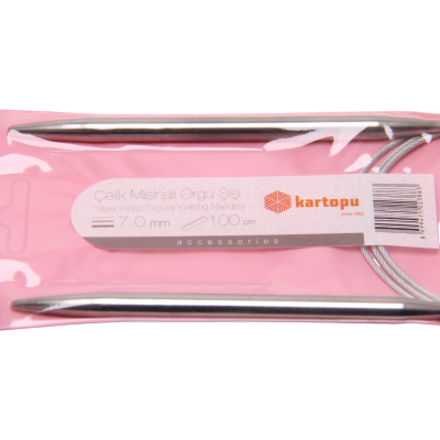 KARTOPU Rundstricknadel 7,0 mm Stahlseil 100 cm - 0