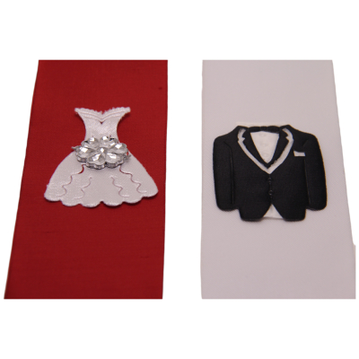 Geschenkband-Set für Geldgeschenke - Braut&Bräutigam - Modell F - 1