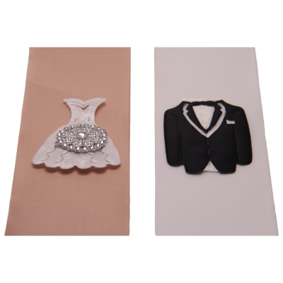 Geschenkband-Set für Geldgeschenke - Braut&Bräutigam - Modell I - 1