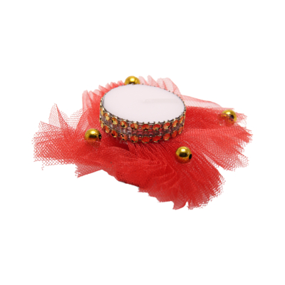 Handkerzen für Brautjungfern mit Tüll-Bommel 12 Stück – Rot - 1