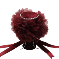 Nadelkissen Glas mit Tüll - Bordeaux