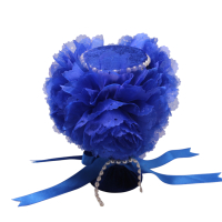 Nadelkissen Glas mit Tüll - Blau